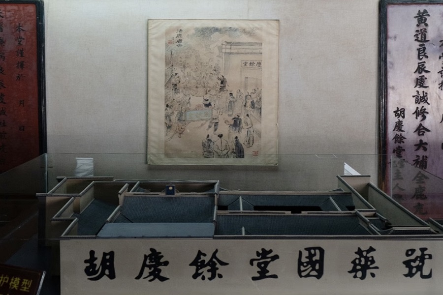 Exhibition model of Hu Qing Yu Tang, a time-honored Chinese herbal medicine pharmacy in Hangzhou